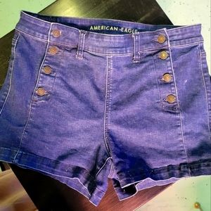 American Eagle Button Panel Stretch Shorts